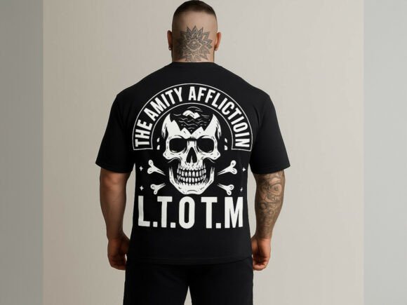 Amity Skull Graphic Streetwear T-Shirt: Urban Edge Meets Modern Design