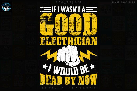 Bold Electrician Skull Joke Graphic: A Spark of Humor