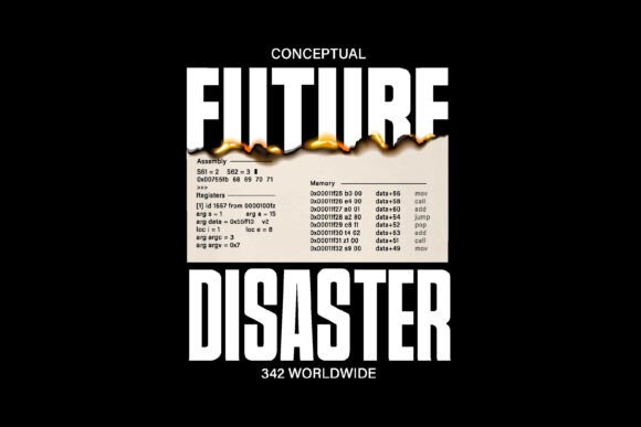 Future Disaster Typography Graphic: Bold Aesthetic for Modern Design