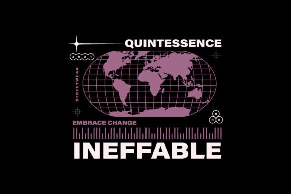 Ineffable Bold Typography Graphic: Aesthetic Quotes Design for Merch