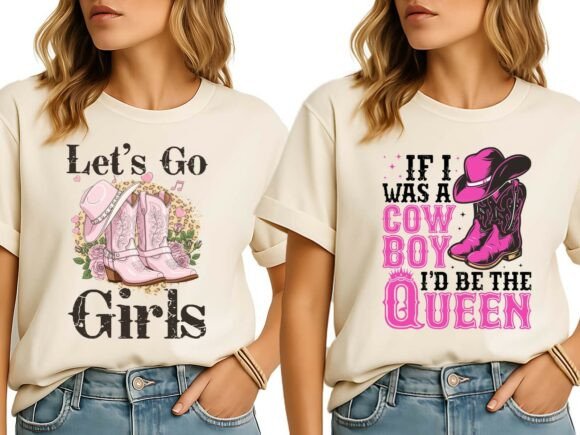 Pink Cowgirl Boots Western Graphic Tees for Bold Style